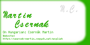 martin csernak business card