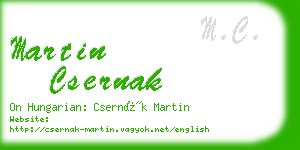 martin csernak business card